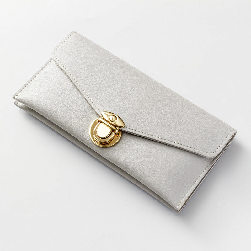 Style Metal Long Multiple Slots Large Ladies Wallets