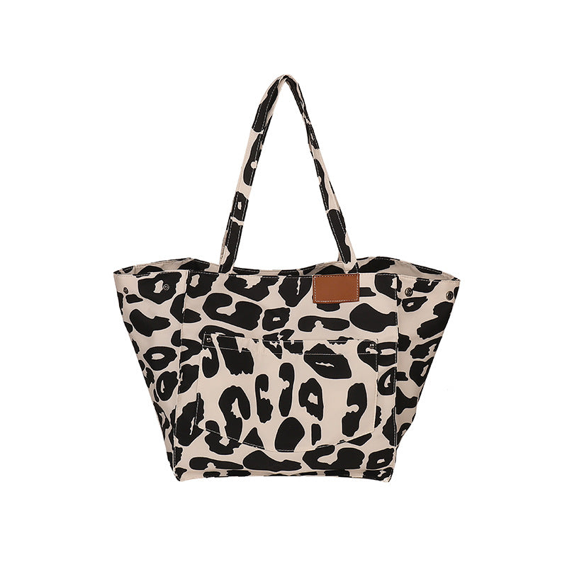 Women's Print Large Capacity Nylon Canvas Dot Shoulder Bags