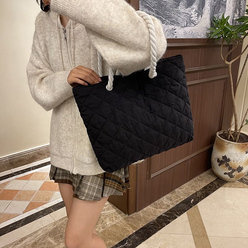 Simple Large Capacity Nylon Fashion Diamond Shoulder Bags