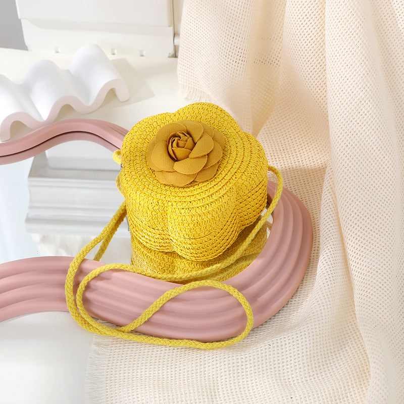 Women's Woven Seaside Flower Beach Summer Mini Children's Coin Purse