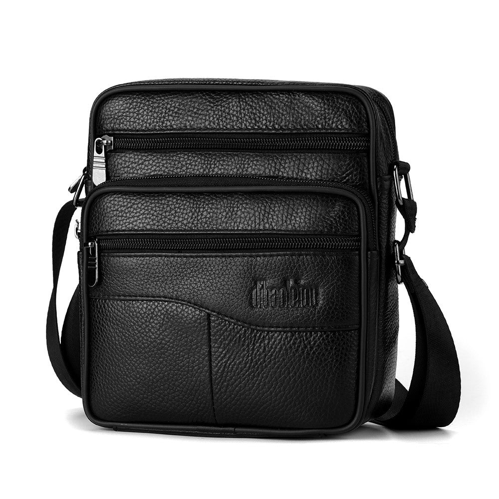 Men's Large Capacity Cowhide Leather Vertical High Men's Messenger Bags