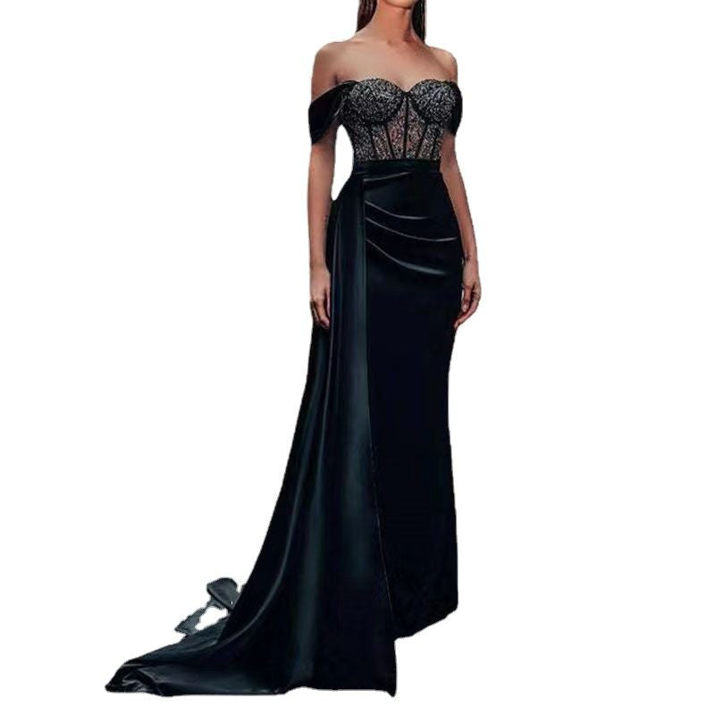 Women's Clothes Tube Sexy Lace Banquet Fishtail Dresses