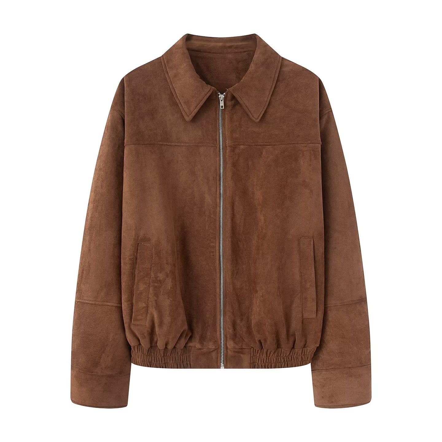 Women's Beautiful Fashion Suede Fabric Bomber Jackets