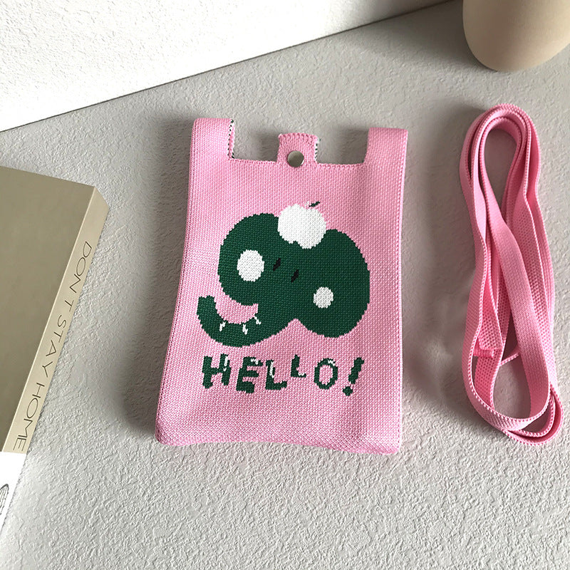 Cartoon Mini Knitted Mobile Versatile Portable Phone Bags