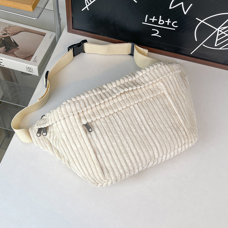 Men's Large Capacity College Style Simple Corduroy Bags