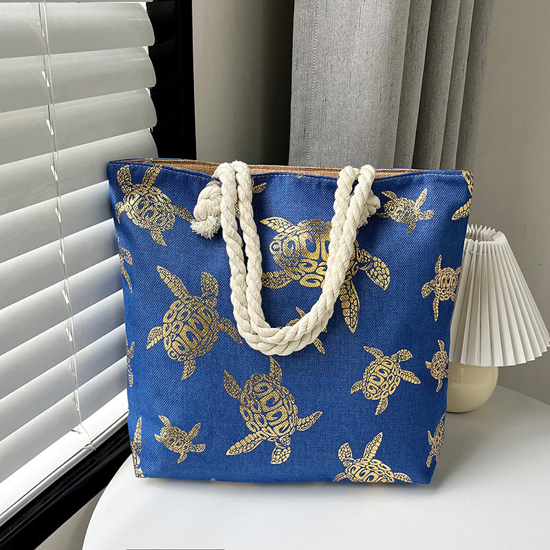 Women's Linen Hot Printed Pattern Large Capacity Shoulder Bags