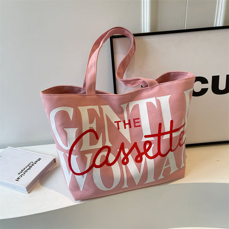 Thailand Big Letter Painted Canvas Spring Shoulder Bags