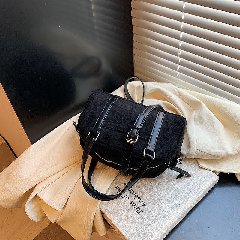 Women's Minority Simple Portable Fashion Frosted Boston Crossbody Bags