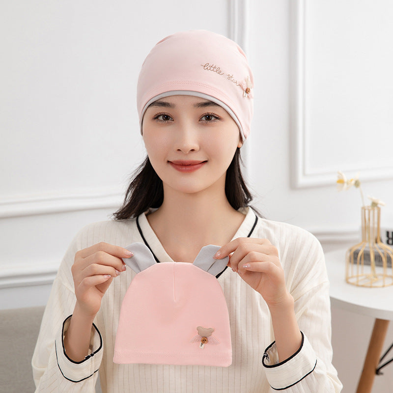 Confinement Cap Printed Hat Headscarf Cotton Bags
