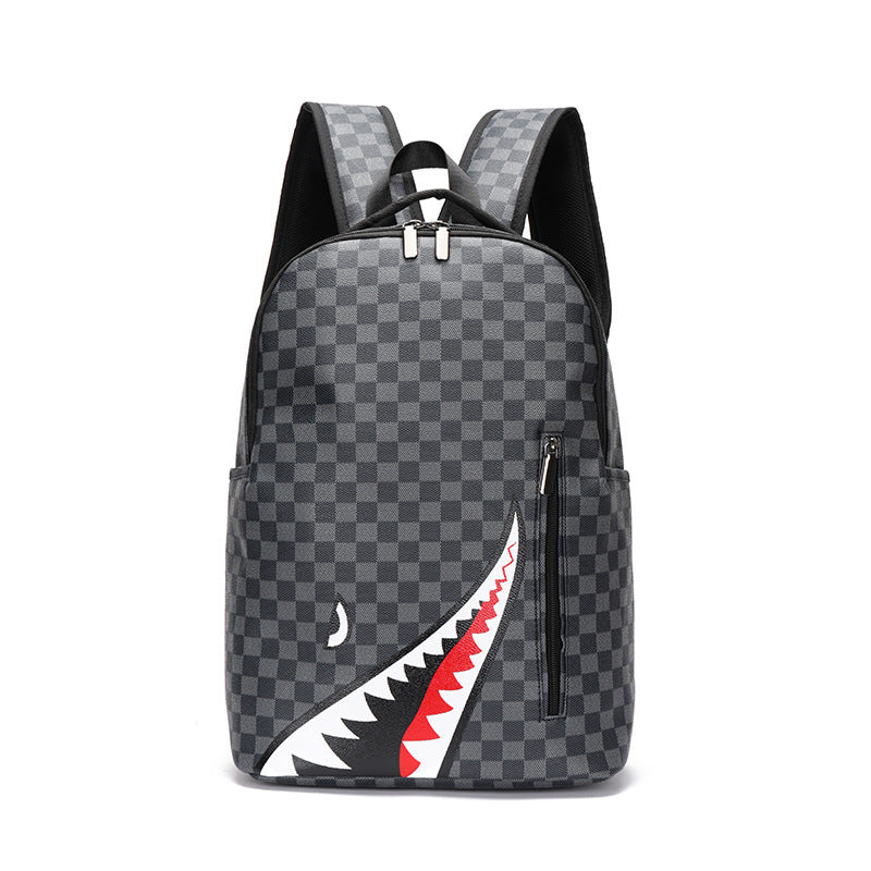 Men's Computer Fashion Trend Plaid Large Capacity Backpacks