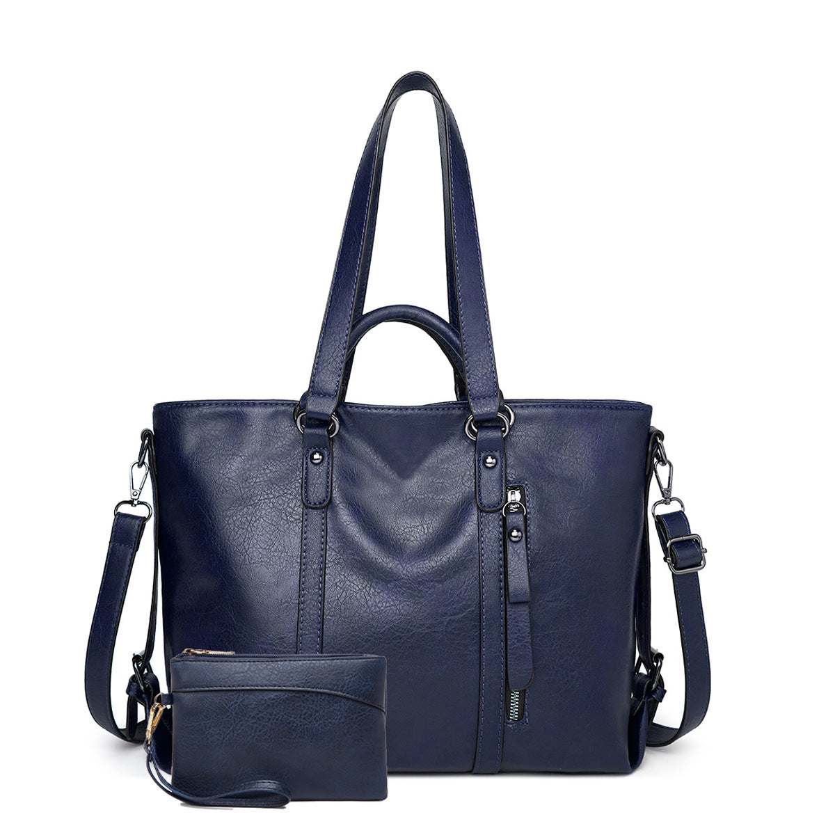 Women's Retro Oil Wax Skin Autumn Portable Tote Bags