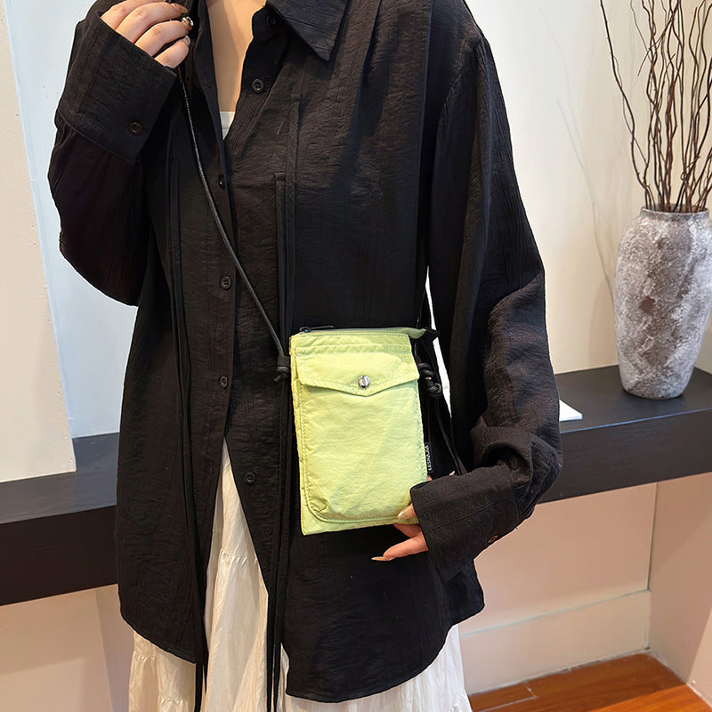 Women's Nylon Vertical Mobile Simple Earphone Cloth Phone Bags