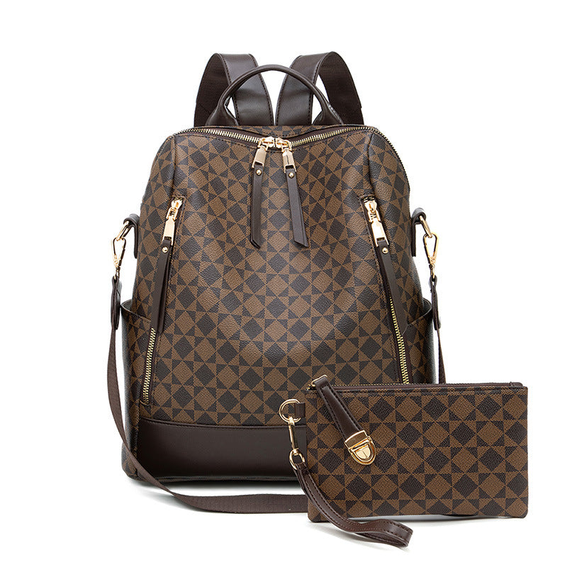 Chessboard Plaid Printed Checked Summer Leisure Backpacks