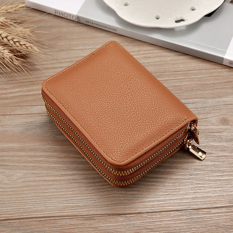 Women's Double Zipper Large Capacity Expanding Fashion Id Package