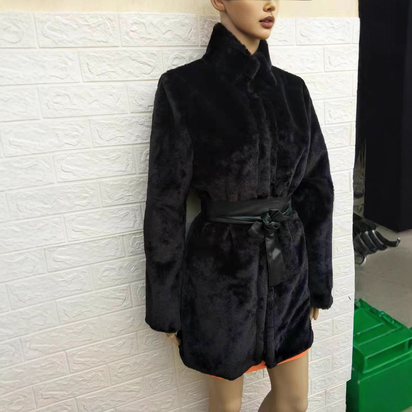 Women's Imitation Fur Marten Overcoats Fox Mid-length Coats
