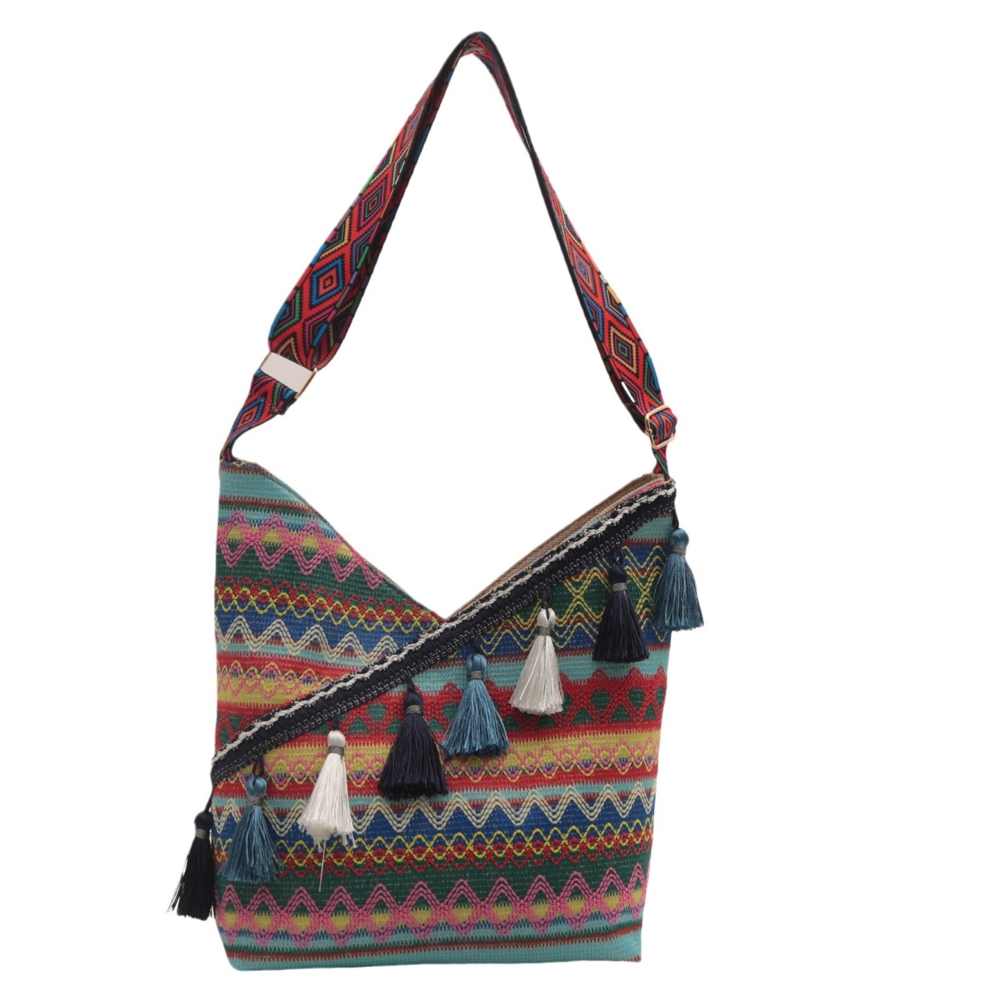Women's Simple Artistic National Style Tassel Large Crossbody Bags