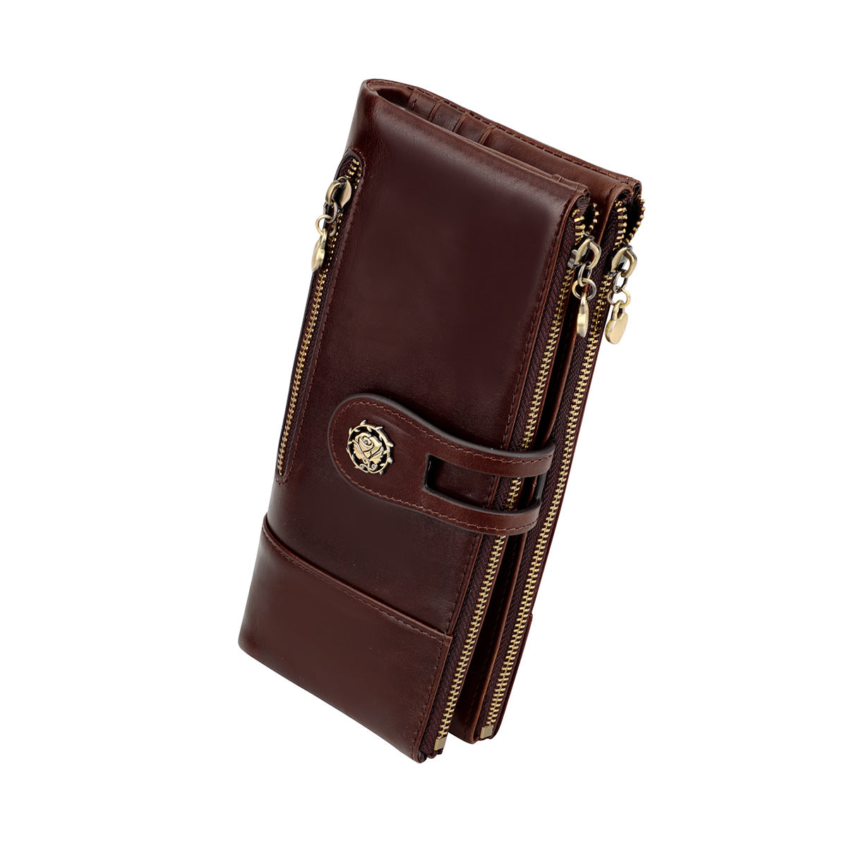 Women's Swiping Long Retro Leather Korean Fashion Ladies Wallets