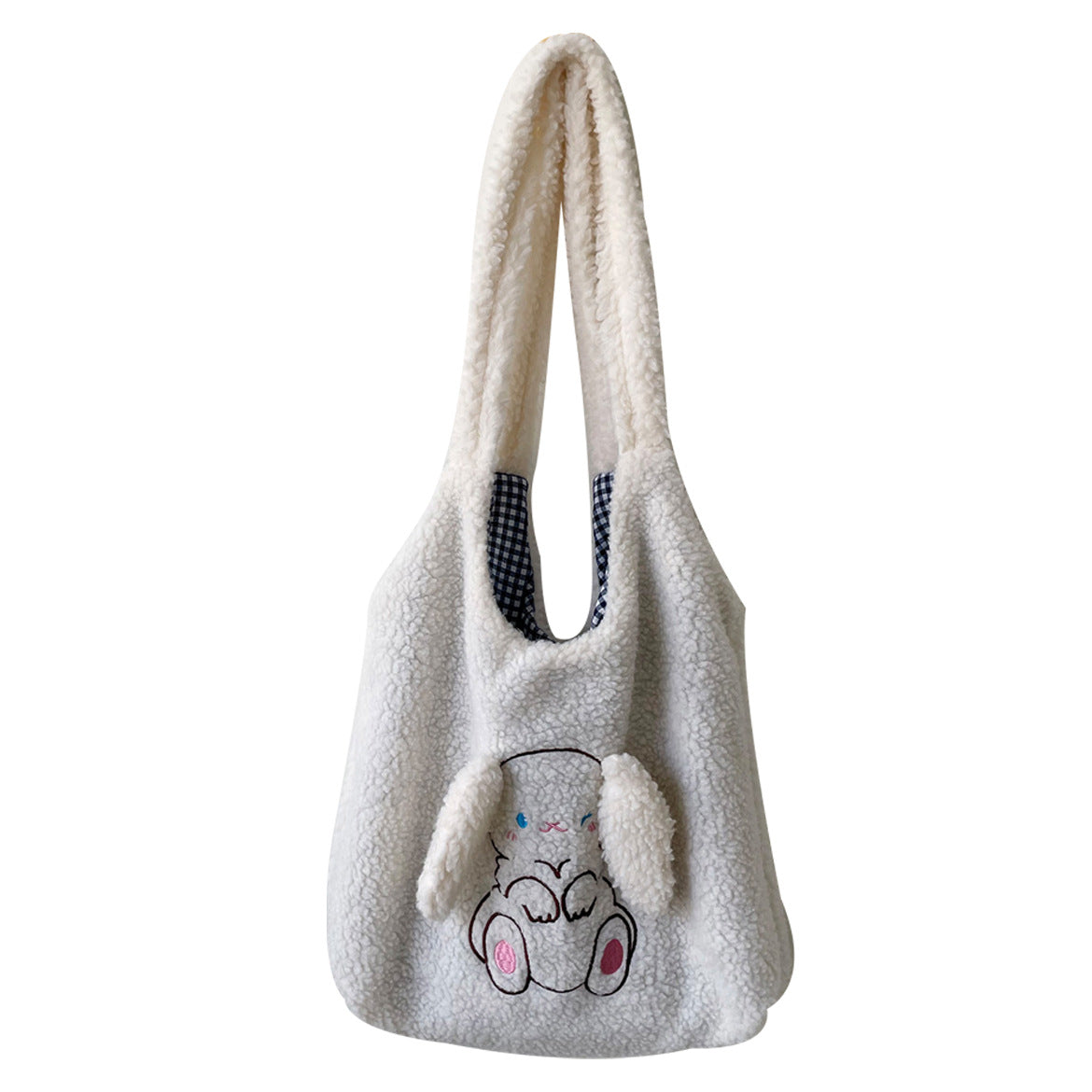 Women's Wool Cute Rabbit Embroidery Plush Bags