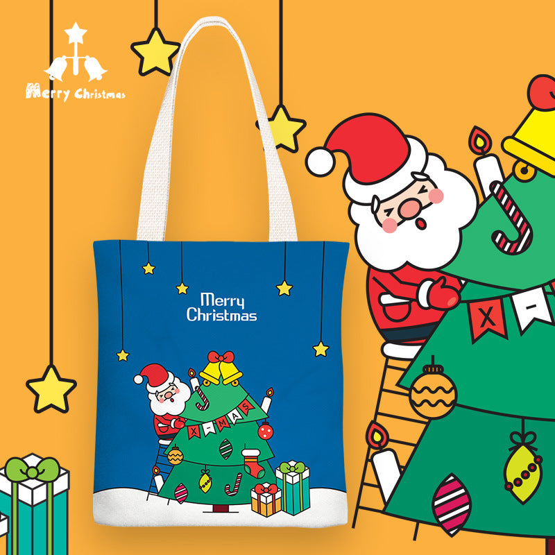 Little Christmas Fresh Canvas Female Simple Shoulder Bags