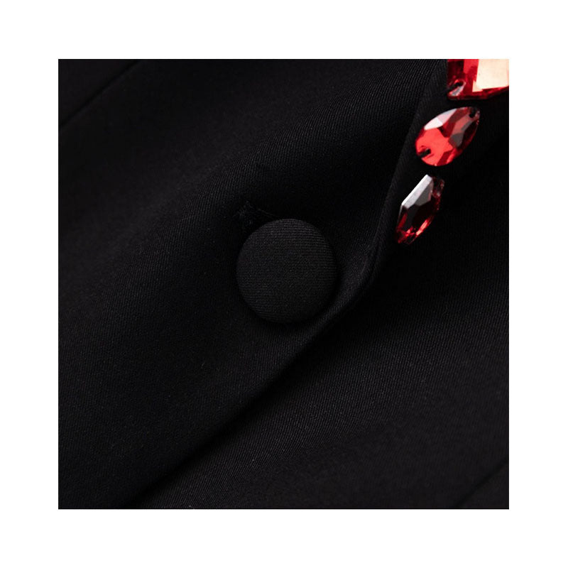 Women's Luxury Red Beaded Black Fashion Party Blazers