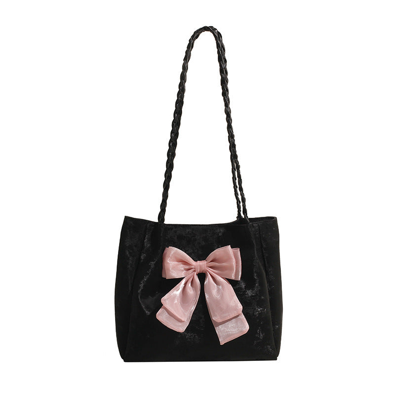 Women's Design Bow Contrast Color Versatile Hand-held Armpit Bags