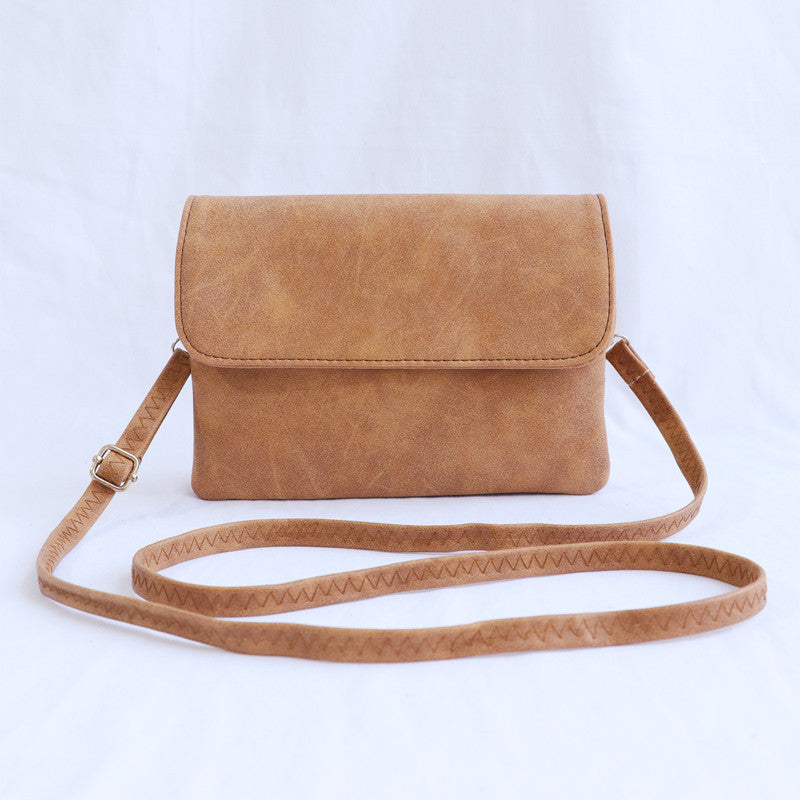 Women's Matte Leather Solid Color Mobile Horizontal Phone Bags