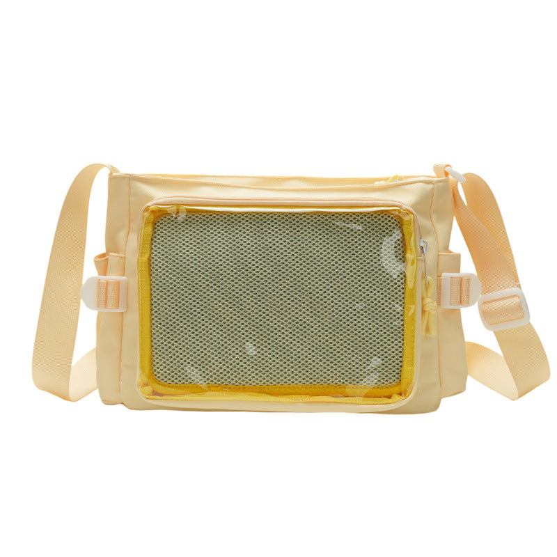 Women's Style Transparent Canvas Campus Cartoon Snacks Crossbody Bags
