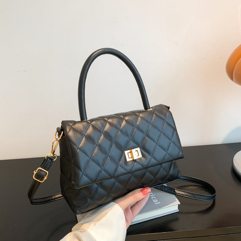 Rhombus Simple Textured Fashion Temperament Commute Bags