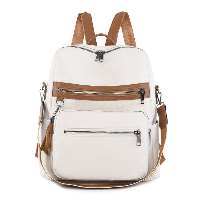 Women's Charming Black Leisure Retro Textured Backpacks