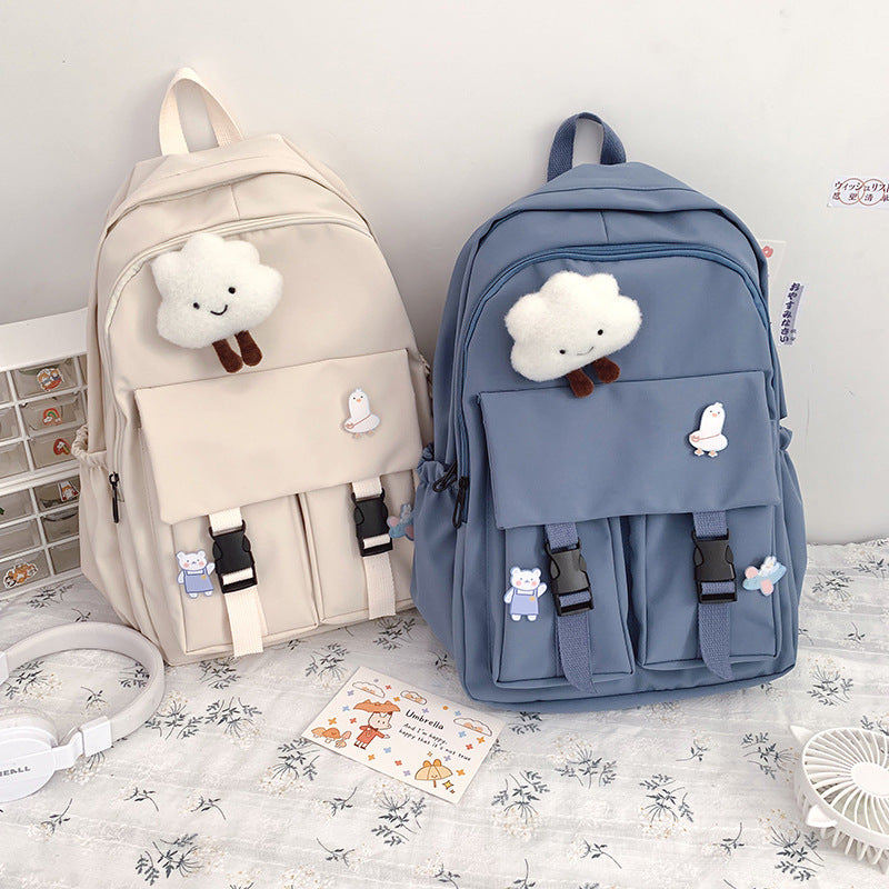 Female Korean High College Style Simple Backpacks