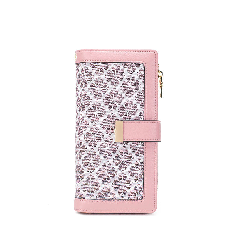 Women's Long Passport Pattern Hasp Clutch Ladies Wallets