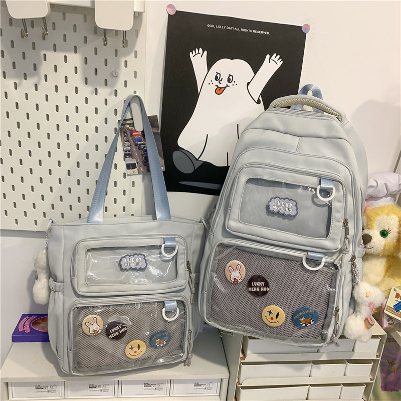 Large Capacity Female College Cute Versatile Transparent Backpacks