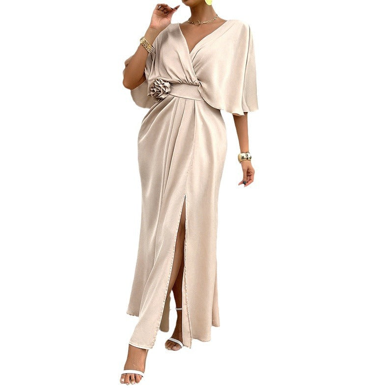 Women's Elegant Pure Batwing Sleeve Dress Dresses