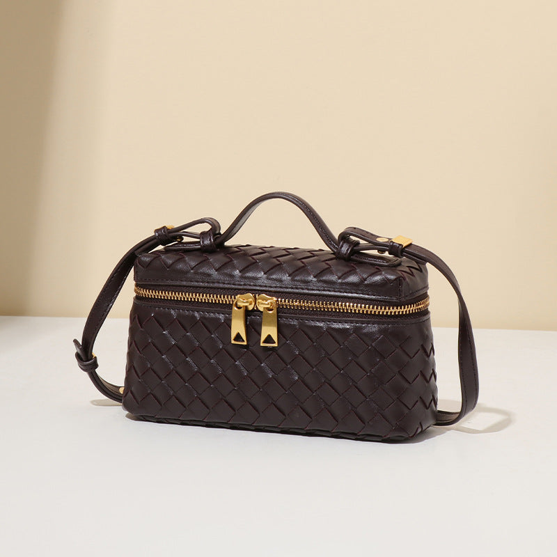 Slouchy Hand-woven Fashion Box Portable Lunch Crossbody Bags