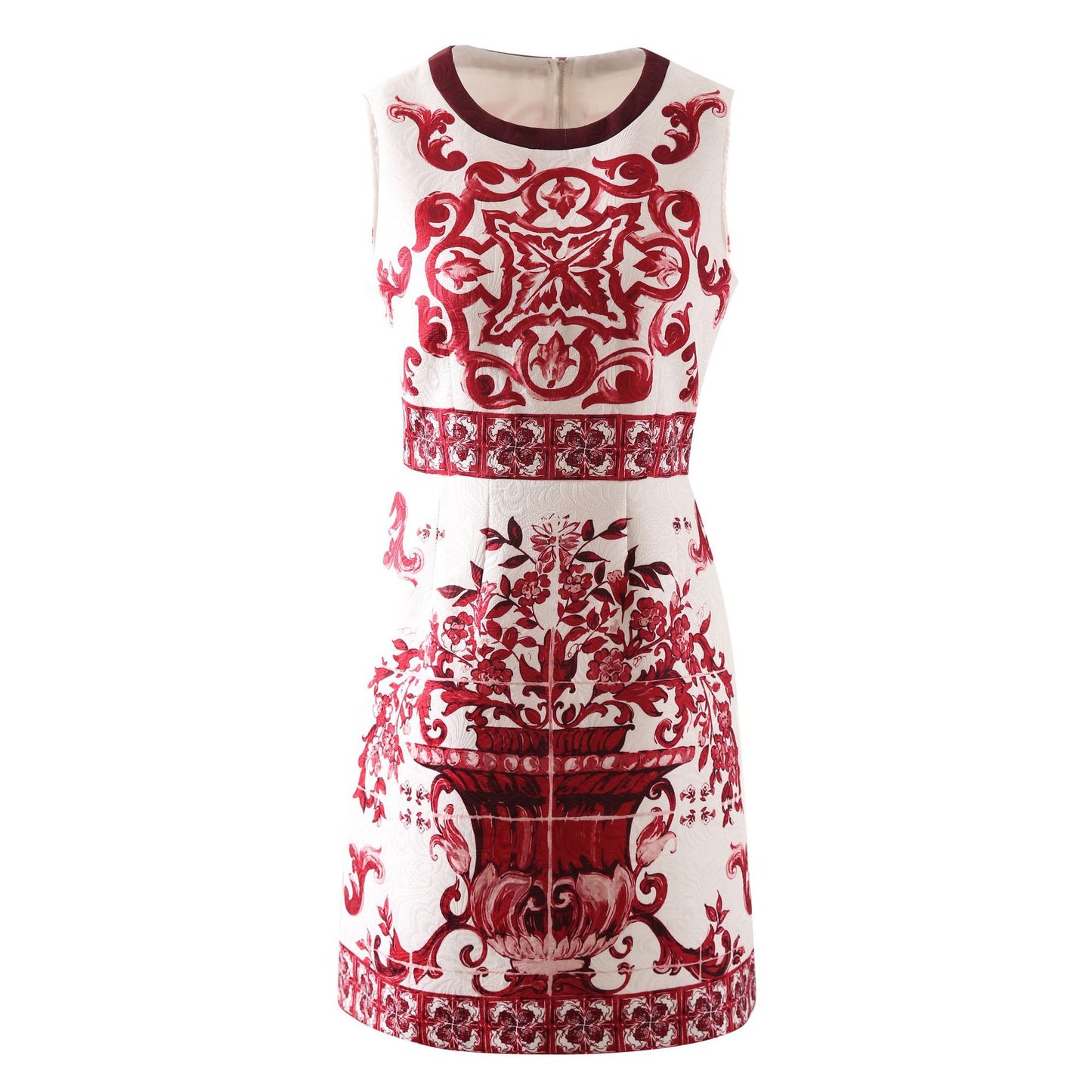 Women's Positioning Printing Red Flower Porcelain A- Vests