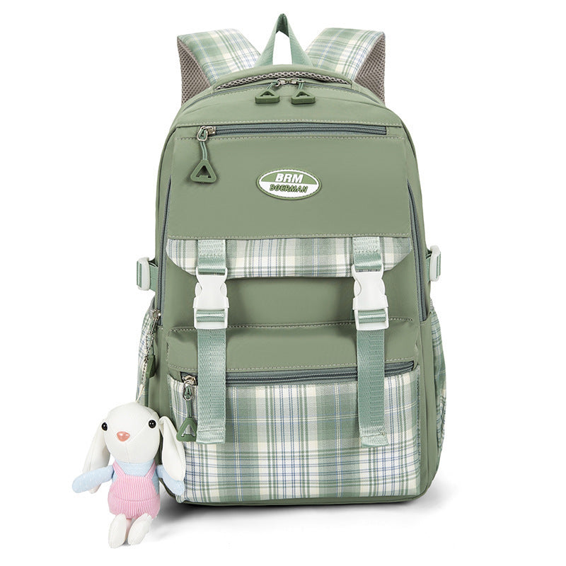 Women's Fresh Plaid Summer Campus Fashion Backpacks