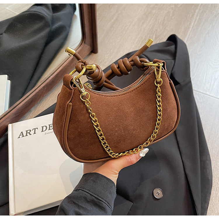 Women's Matte Leather Fashion Retro Dumpling Western Shoulder Bags
