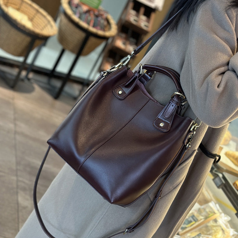 Women's Retro Stylish Good Texture Soft Leather Shoulder Bags