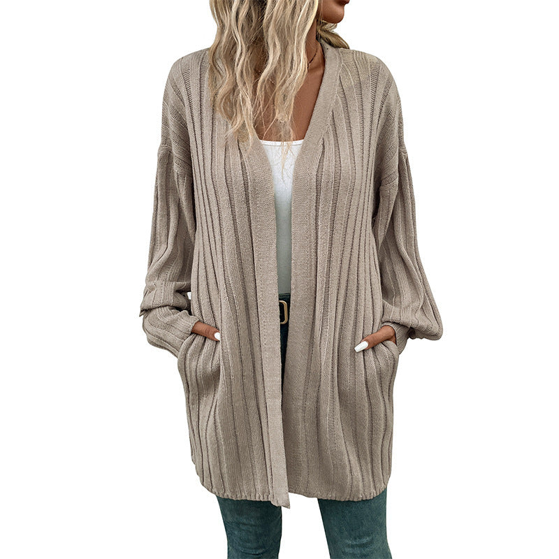 Women's Classy Long Sleeve Solid Color Sweaters