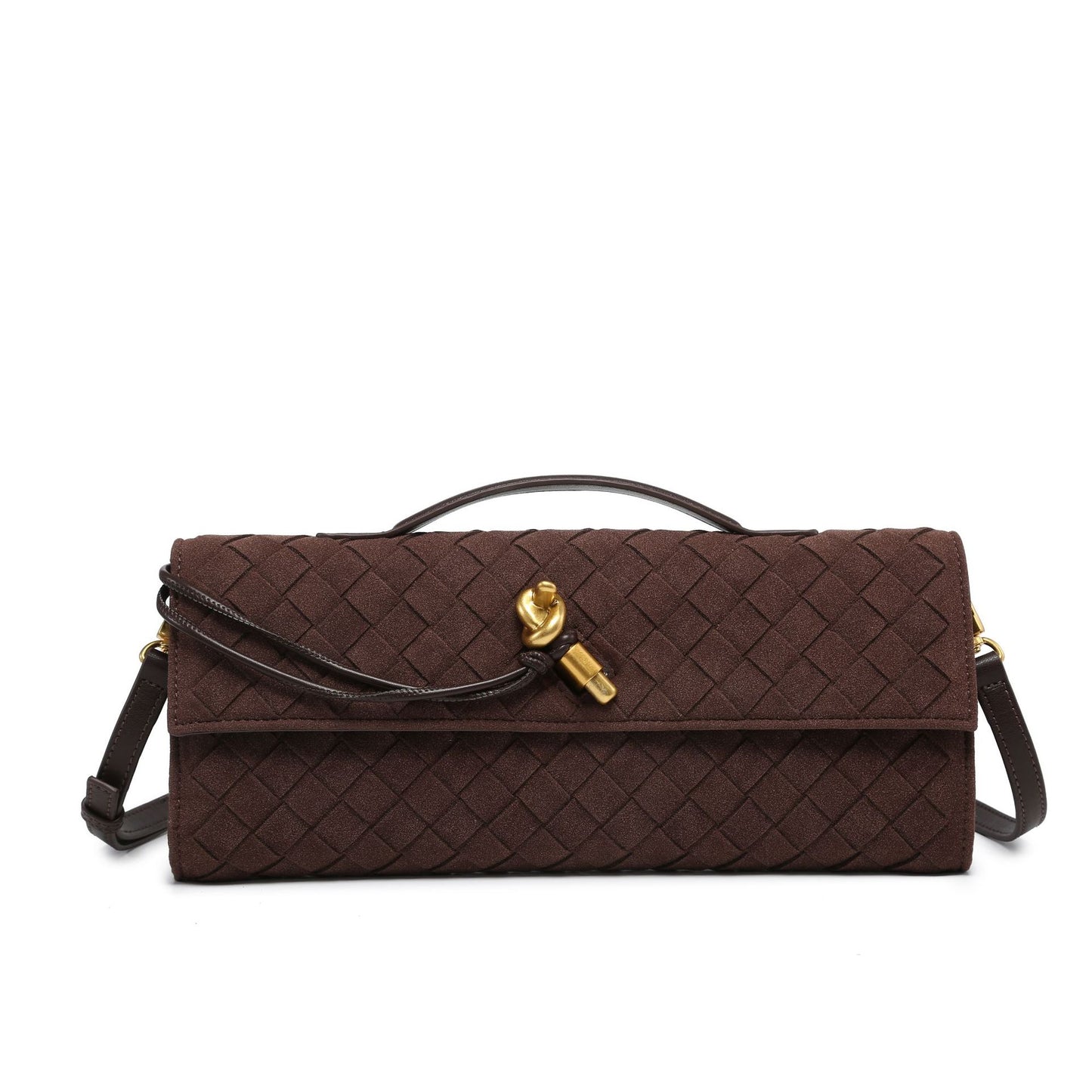 Suede Woven Dinner Single Mortise Horizontal Bags