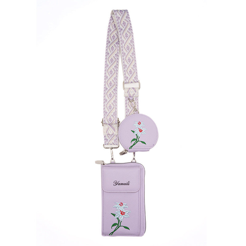 Women's Unique Large Capacity Embroidered Mobile Phone Bags