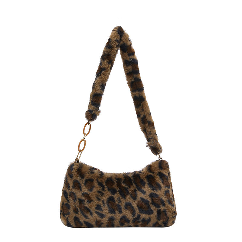 Polka Dot Plush Underarm Female Chain Armpit Bags
