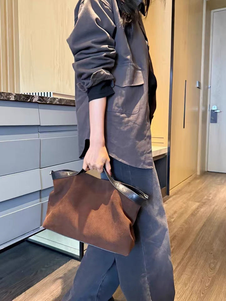 Women's Genuine Leather Frosted Cowhide Simple Versatile Handbags