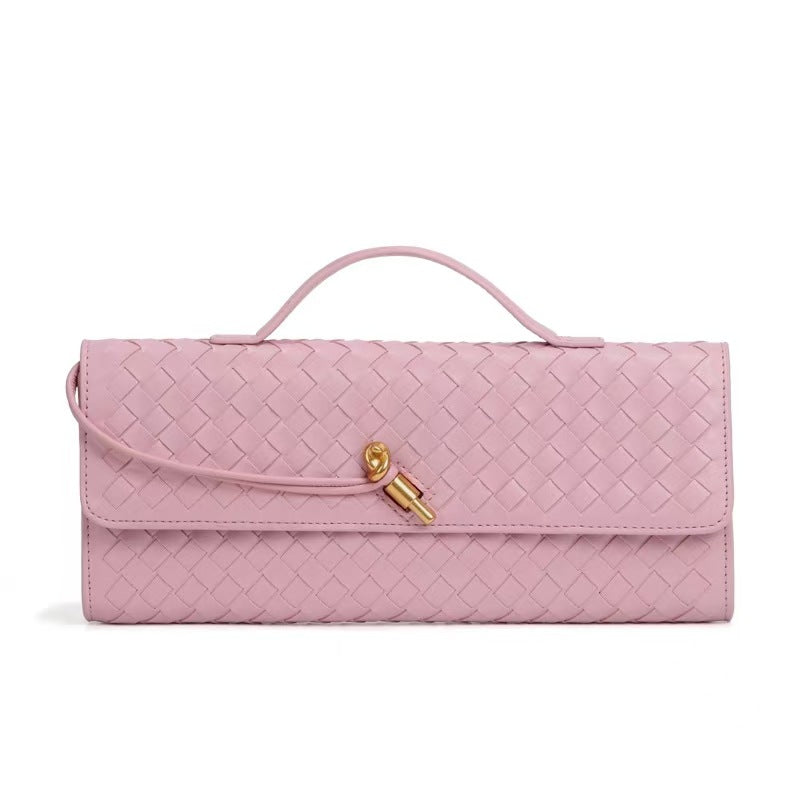 Women's Woven Baguette Fashionable Exquisite Horizontal Hand Handbags