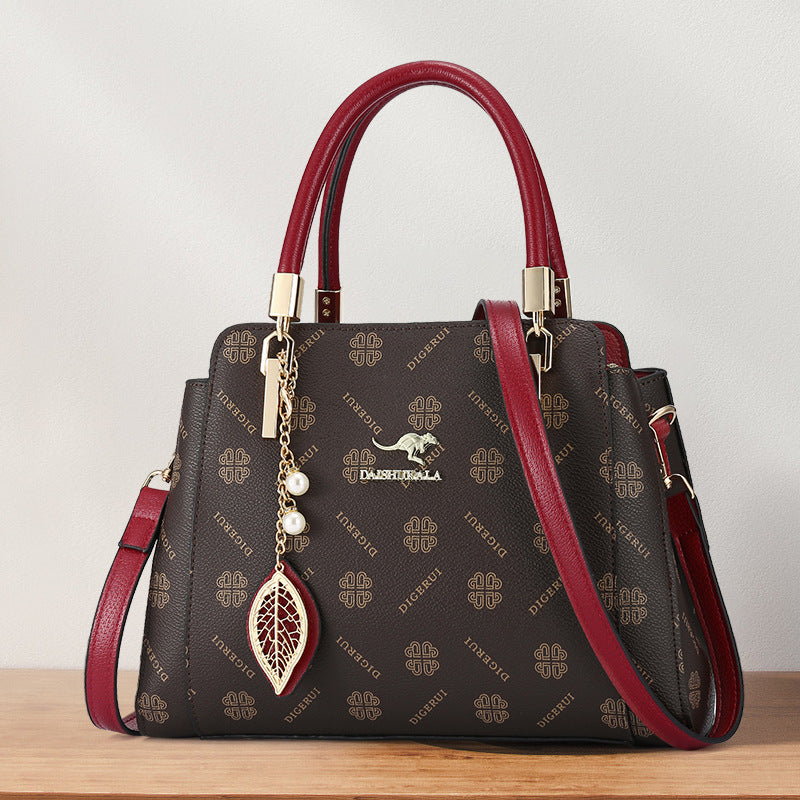 Women's Wine Red Portable Mom High Sense Crossbody Bags