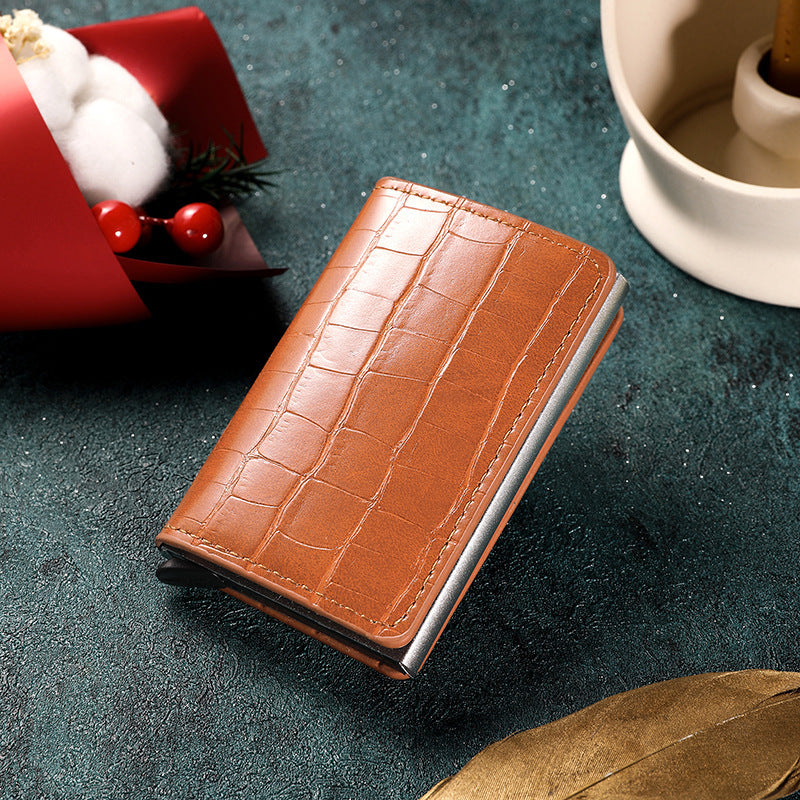 Women's & Men's & Metal Automatic Pop-up Cassette Refined Card Holder