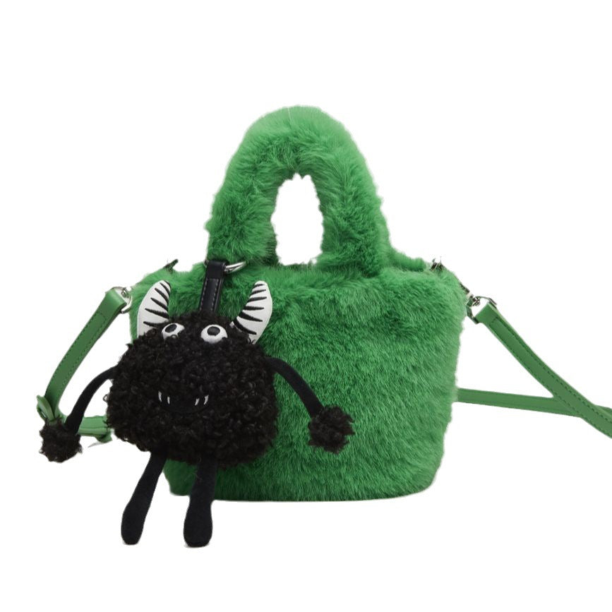 Trendy Doll Rose Red Cute Little Monster Crossbody Bags
