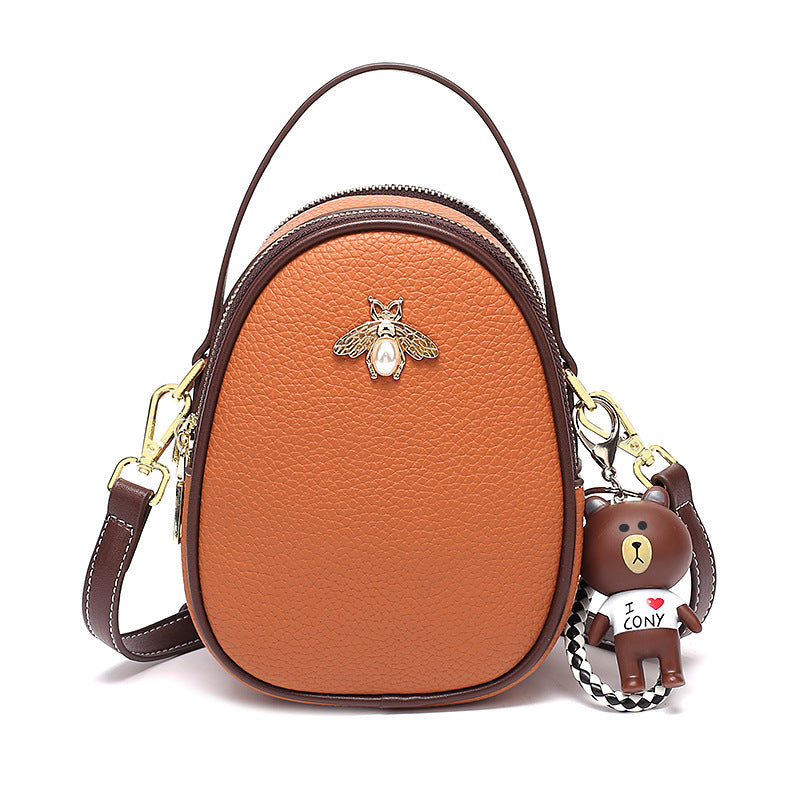 Women's Fashion Cherry With Bee Pattern Simple Shoulder Bags