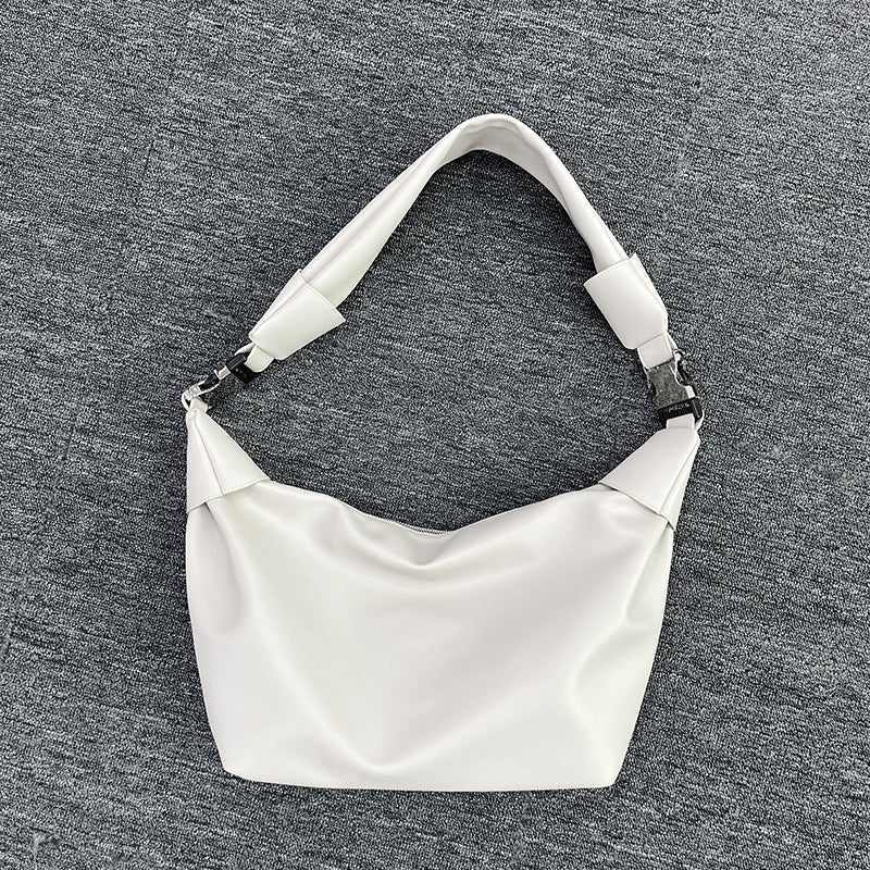Men's Leather Dumpling Versatile Solid Color Commute Men's Messenger Bags