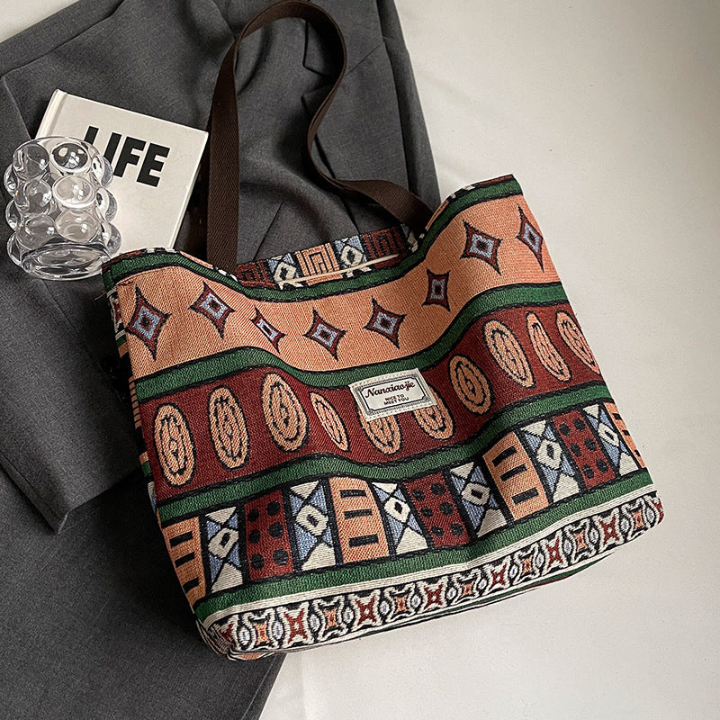 Women's Large Capacity Canvas Retro Easy Matching Shoulder Bags